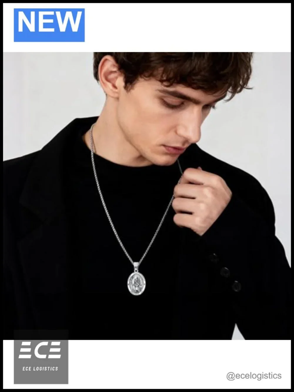 Sterling Silver Saint Christopher Medal Necklace Catholic Pendant 22